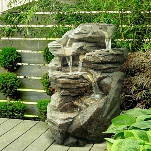 Fournisseur Fontaine Jardin Xl Cascade Pierre | Zen'Light concernant Fontaine De Jardin