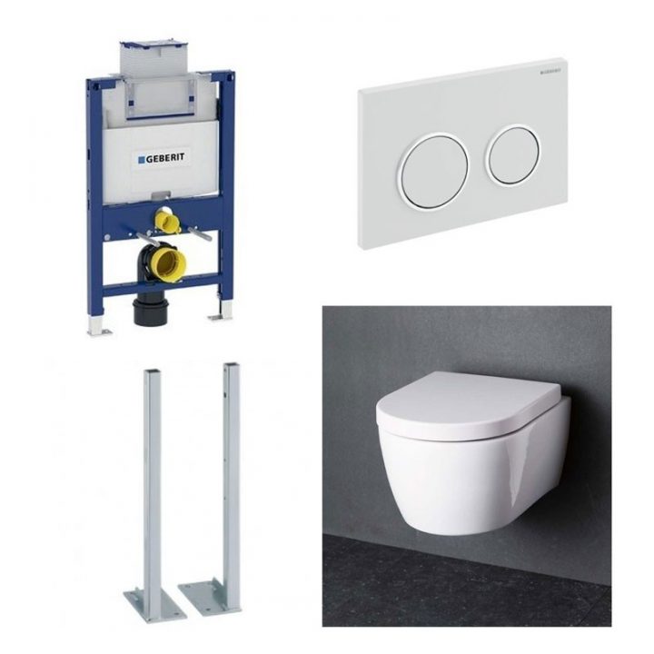 Geberit Autoportant Pack Wc Suspendu Blanc Compact Omega pour Wc Suspendu Autoportant