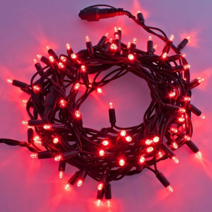 Guirlande Lumineuse Led 10M Rouge Raccordable pour Guirlande Lumineuse Exterieur Professionnel