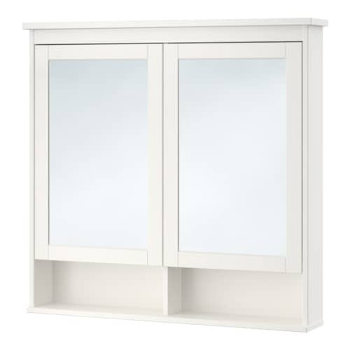 Hemnes Armoire À Pharmacie 2 Portes Miroir – Blanc destiné Armoire De Toilette Ikea Miroir