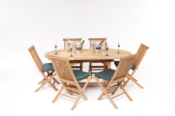Hi-Teak La Baule 6 Seater Oval Teak Garden Furniture Set à Import Garden