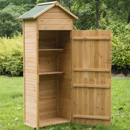 Homcom – Abri En Bois Abri De Jardin Rangement Outils serapportantà Armoire De Jardin Bricoman