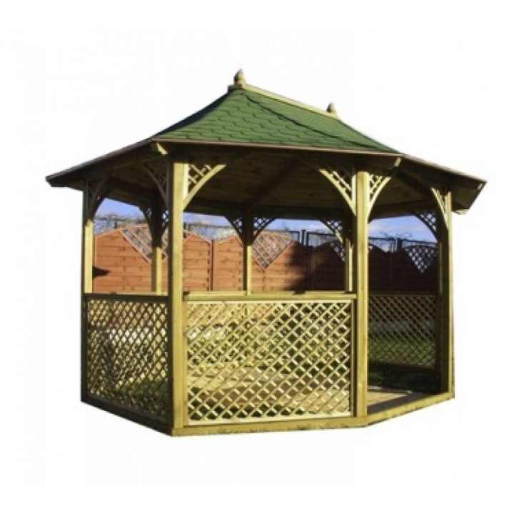 Kiosque De Jardin Octogonal Allongé – Diam 3,6 M X H 3,1 M pour Kiosque Pour Jardin