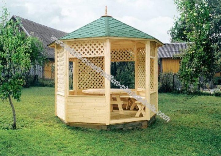 Kiosque En Bois Traité Autoclave Aix Livré Gratuitement En Kit dedans Kiosque Pour Jardin