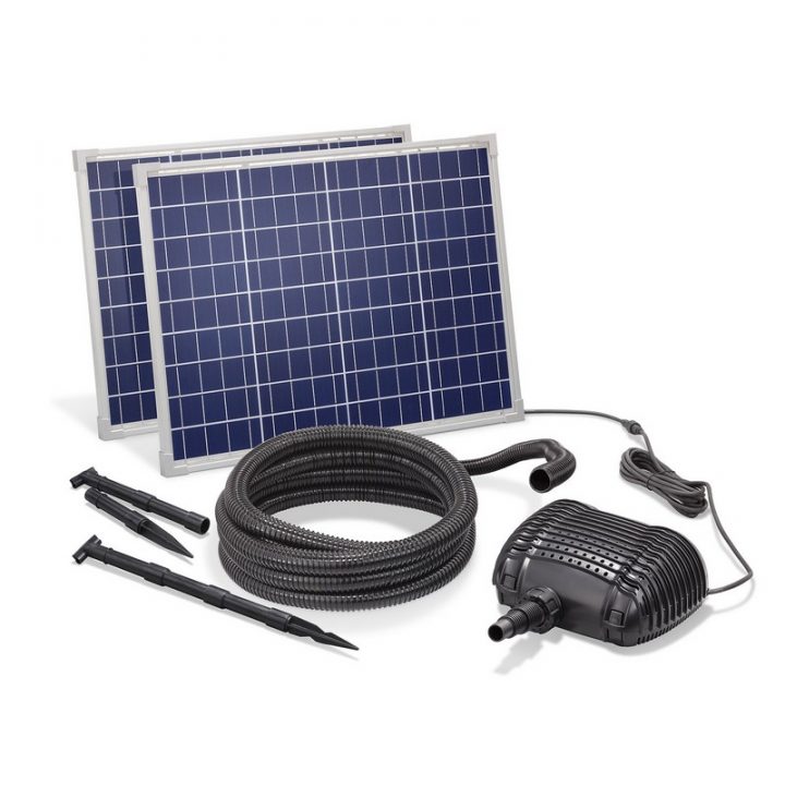 Kit Pompe Solaire Bassin Premium 5000L-100W | Solairepratique encequiconcerne Pompe Solaire Bassin
