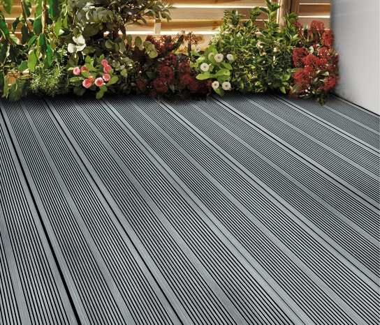 Lame De Terrasse Composite Grise "Oder" L. 2,20 M X L. 14 intérieur Pose Lame Terrasse Composite Brico Dépôt