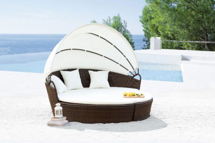 Lit De Jardin En Résine Tressée Modulable 6/8 Places encequiconcerne Lit De Jardin Cocoon