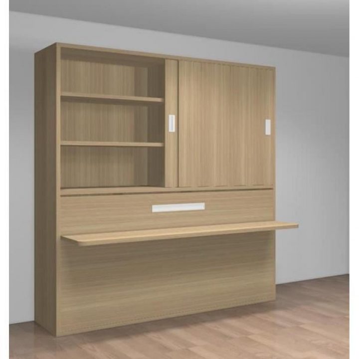 Lit Relevable Bureau Dressing Teo 90X190 Chêne – Achat destiné Armoire Ordinateur Fermée Lit Relevable Bureau Dressing Teo 90X190 Chêne – Achat destiné Armoire Ordinateur Fermée
