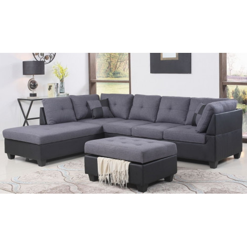 Liya Sofa Sectionnel Reversible Avec Pouf Gris Avec Sofa Sectionnel Pas Cher Agencecormierdelauniere Com Agencecormierdelauniere Com