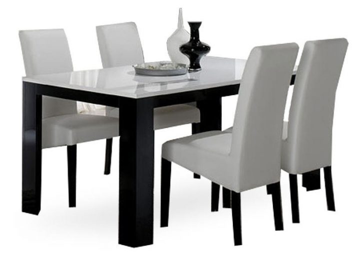 Lot De 2 Chaises Simili Cuir Coloris Noir Et Blanc à Lot De 6 Chaise Noir Et Blanc