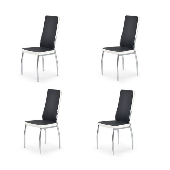 Lot De 4 Chaises Noir Et Blanc Polly – Chaises Design Noir pour Lot De 6 Chaise Noir Et Blanc