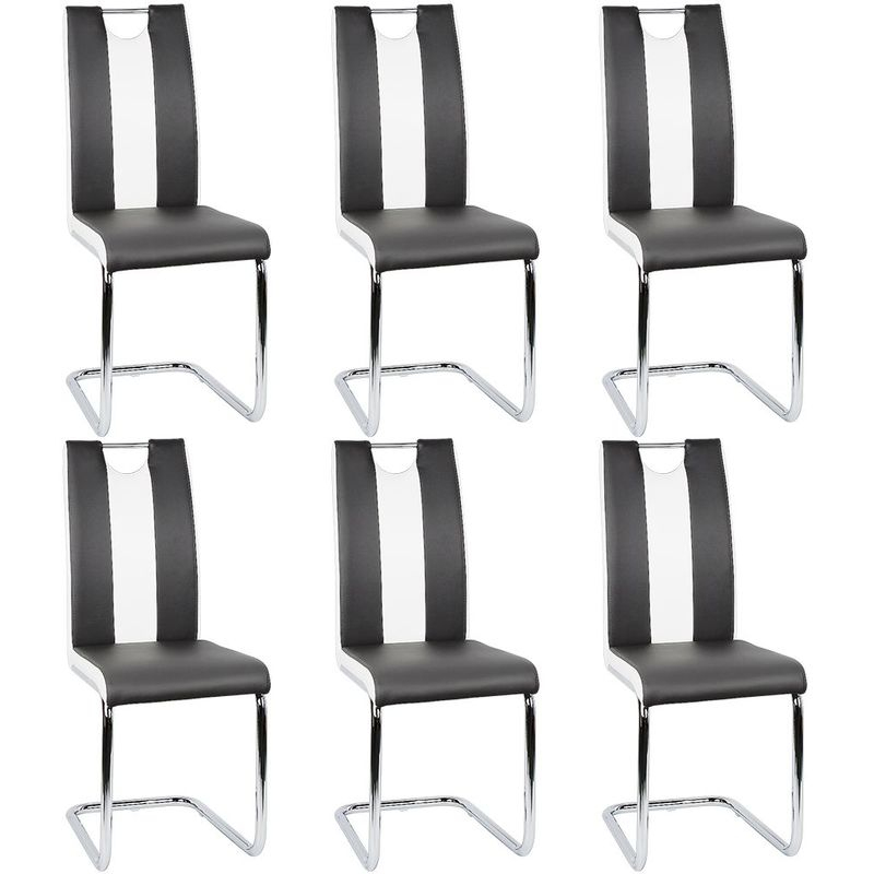 Lot De 6 Chaise Salle À Manger Cuisine Noir Simili Cuir intérieur Lot De 6 Chaise Noir Et Blanc Lot De 6 Chaise Salle À Manger Cuisine Noir Simili Cuir intérieur Lot De 6 Chaise Noir Et Blanc