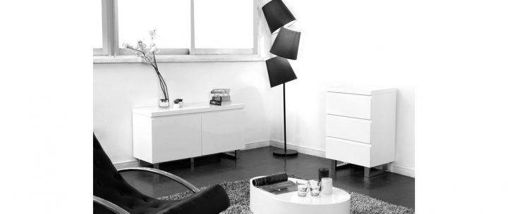 Meuble D'Appoint D'Entrée Blanc Laqué Juno – Miliboo encequiconcerne Meuble D Entrée Blanc Laqué