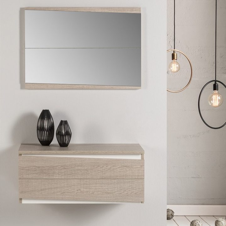 Meuble D'Entrée Tiroirs Chêne Clair Berliose – Univers intérieur Meuble Entree Suspendu Meuble D'Entrée Tiroirs Chêne Clair Berliose – Univers intérieur Meuble Entree Suspendu