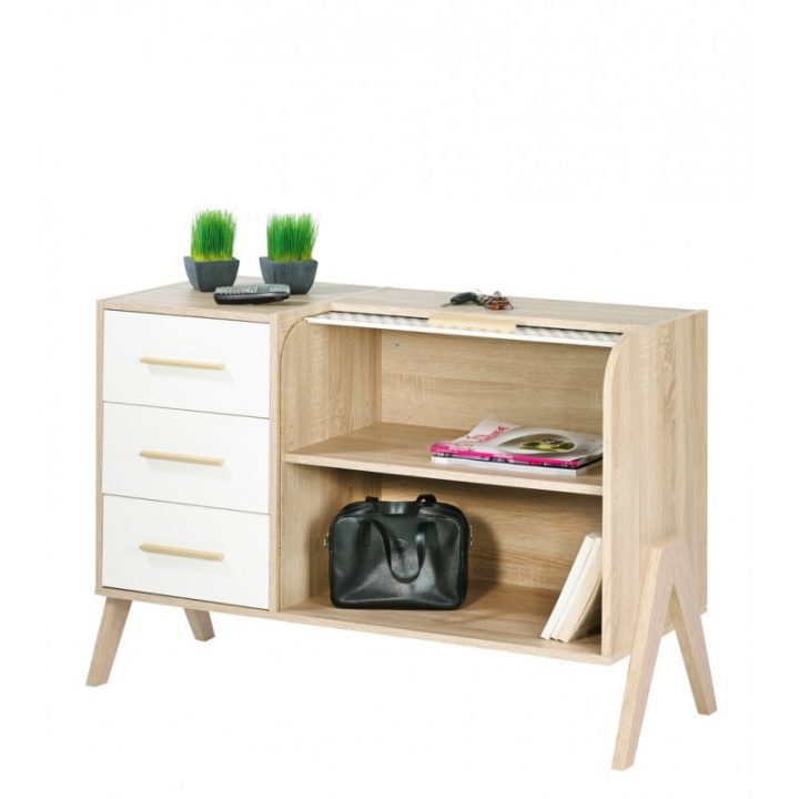 Meuble D'Entrée Vintage Rideau Blanc 3 Tiroirs Blancs – Simmob concernant Petit Meuble Entrée