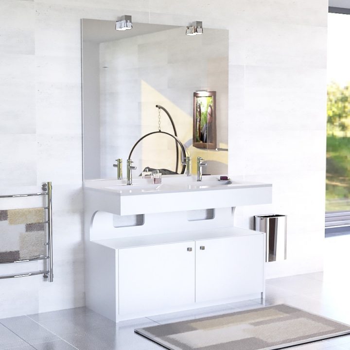 Meuble Double Vasque Epure 120 – Blanc – Unesalledebain avec Double Vasque 110 Cm Meuble Double Vasque Epure 120 – Blanc – Unesalledebain avec Double Vasque 110 Cm