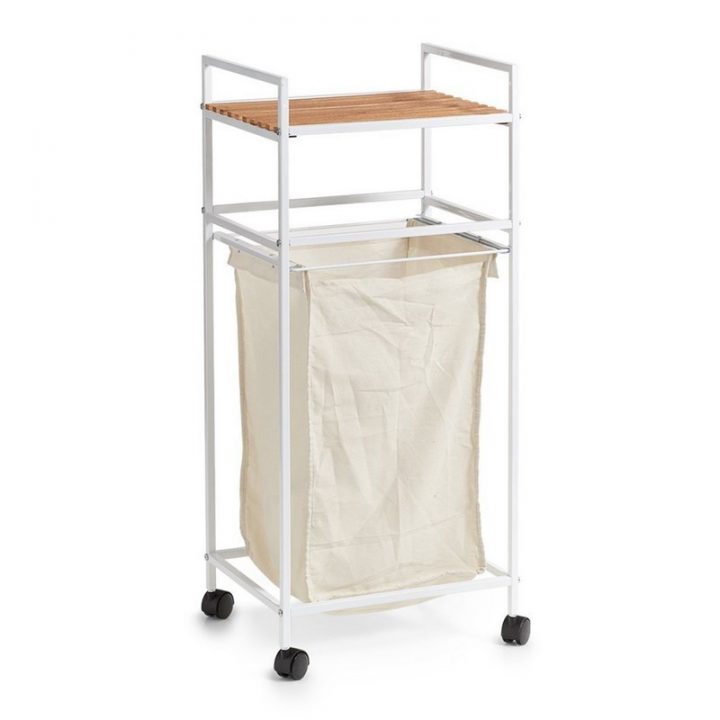 Meuble Etagere Panier A Linge Integre Metal Blanc Zeller 18721 destiné Meuble Panier À Linge Meuble Etagere Panier A Linge Integre Metal Blanc Zeller 18721 destiné Meuble Panier À Linge