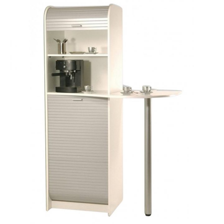 Meuble Pause Café, Micro-Onde Blanc + Alu – Simmob intérieur Meuble A Micro Onde