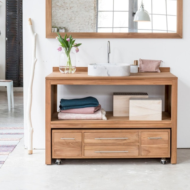 Meuble Salle De Bain En Bois De Teck Brut 120 Layang Teck avec Meuble Sdb Bois Meuble Salle De Bain En Bois De Teck Brut 120 Layang Teck avec Meuble Sdb Bois