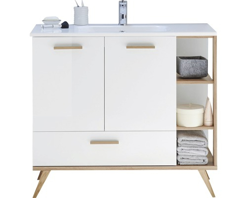 Meuble Sous-Vasque Pelipal Noventa Blanc Hauteur 87,5Cm concernant Construire Meuble Sous Vasque