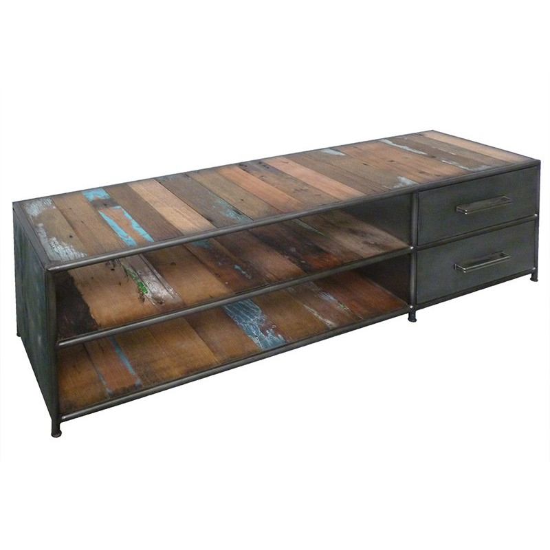 Meuble Tv Bois Massif Teck avec Meuble Tv Aston