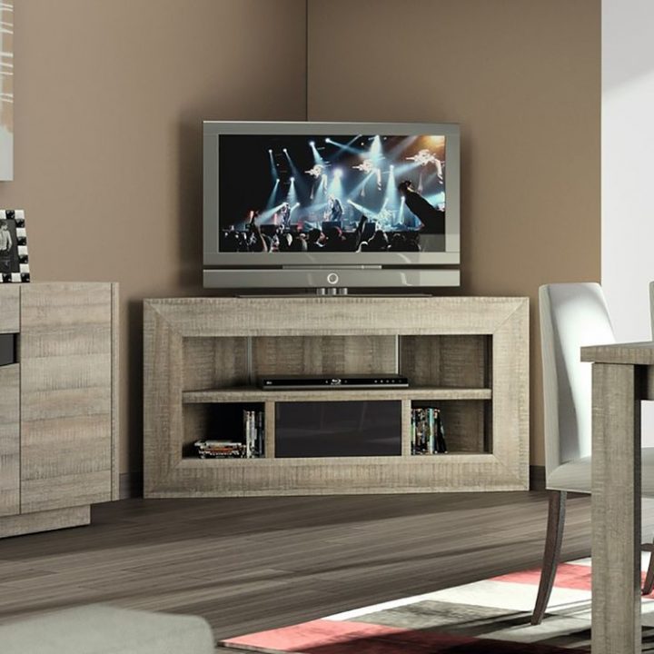 Meuble Tv D'Angle Bois Et Laqué Gris Moderne Fabio dedans Meuble De Tele Moderne Meuble Tv D'Angle Bois Et Laqué Gris Moderne Fabio dedans Meuble De Tele Moderne