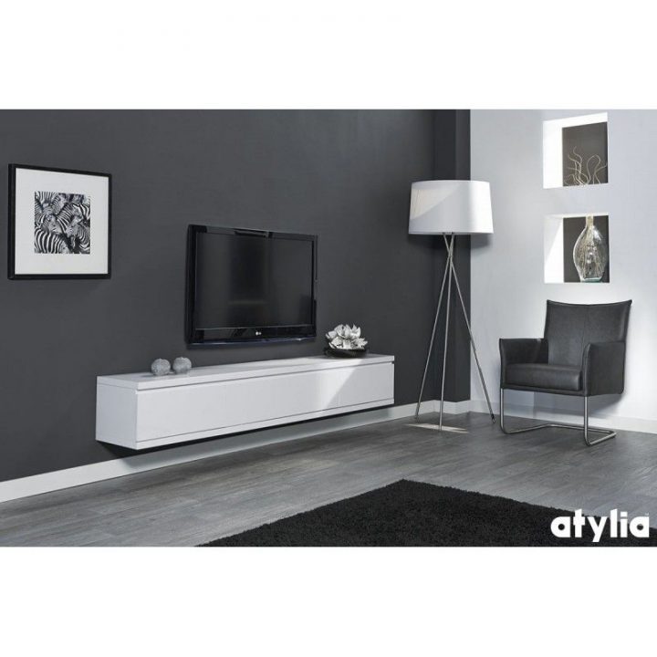 Meuble Tv Design Suspendu Flow Atylia | Meuble Tv, Meuble à Meuble Suspendu Salon