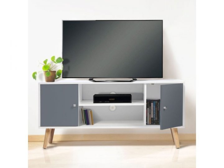Meuble Tv Effie Scandinave 2 Portes Bois Blanc Et Gris destiné Meuble Tv Conforama Bois Meuble Tv Effie Scandinave 2 Portes Bois Blanc Et Gris destiné Meuble Tv Conforama Bois