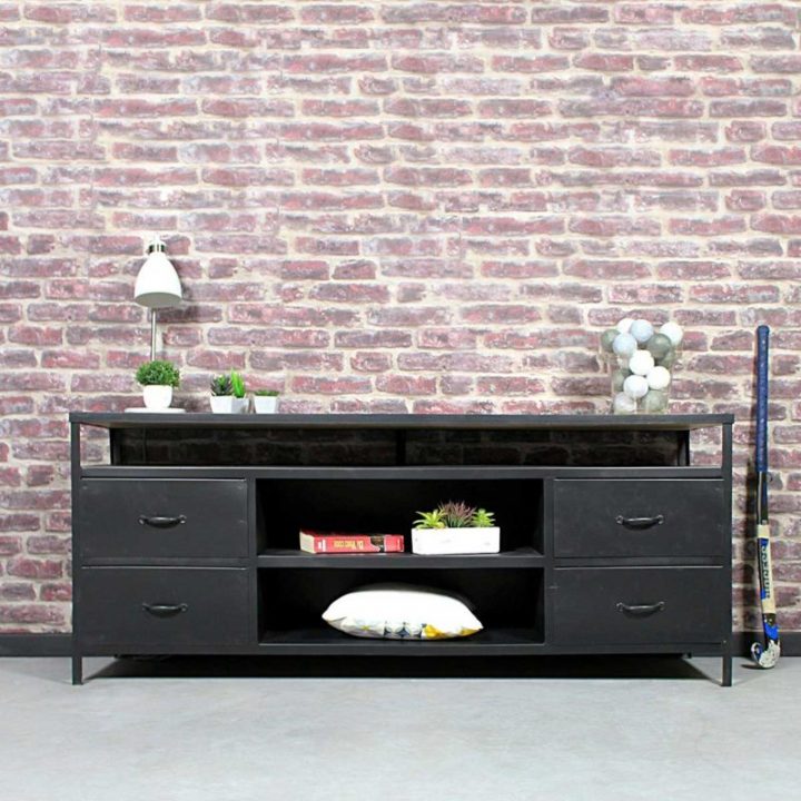 Meuble Tv Industriel : 21 Modèles Pour La Déco Du Salon dedans Meuble Crack Meuble Tv Meuble Tv Industriel : 21 Modèles Pour La Déco Du Salon dedans Meuble Crack Meuble Tv