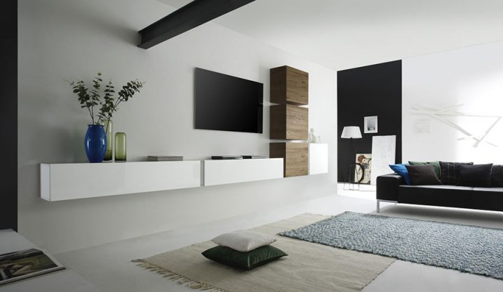 Meuble Tv Suspendu – Ensembles De Meubles Modernes Pour intérieur Meuble Suspendu Salon