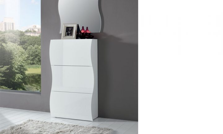 Meubles Chaussures Blanc Laque à Meuble D Entrée Blanc Laqué