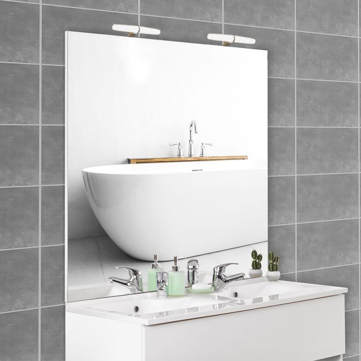 Miroir Avec Applique Pour Salle De Bain avec Miroir Salle De Bain Bricoman