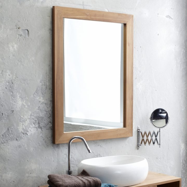 Miroir En Teck Pour Salle De Bain Pas Cher Sur Tikamoon tout Miroir Salle De Bain Bricoman