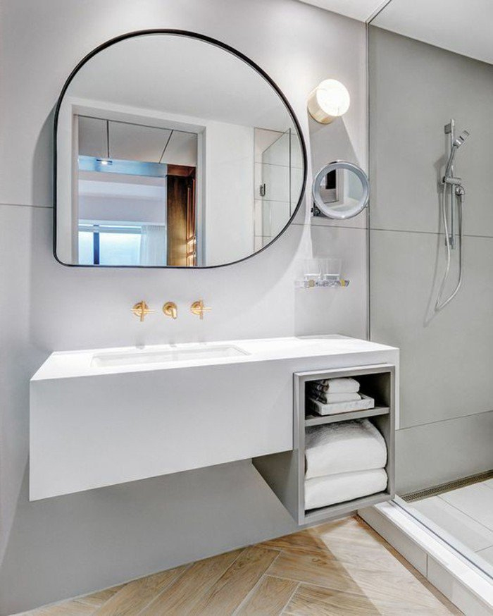 Miroir Ovale Salle De Bain | Idées De Décoration pour Miroir Salle De Bain Bricoman