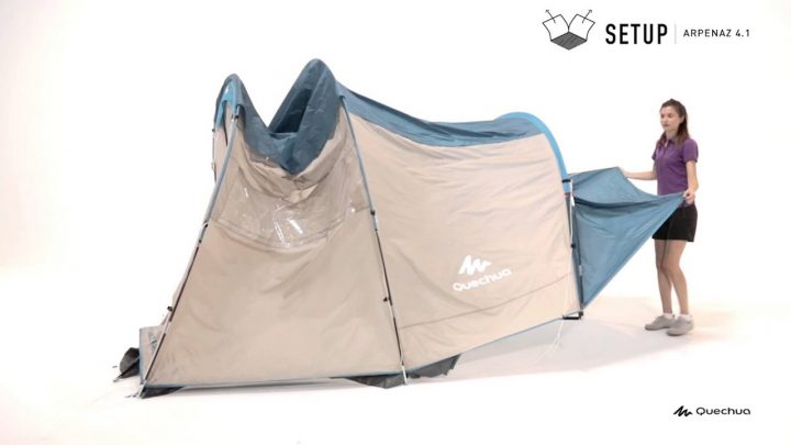 Montaje Tienda De Campaña Arpenaz Family 4.1 4 Plazas pour Tente Decathlon Plage
