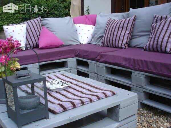 Pallets Garden Lounge / Salon De Jardin En Palettes Europe concernant Salon De Jardin En Palette