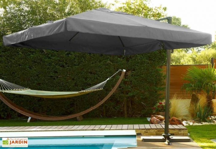 Parasol Déporté Carré 3X3 Alu – Parasol Aluminium Carré Avec Pied Excentré 3X3 M Coloris Noir avec Parasol Déporté Haut De Gamme