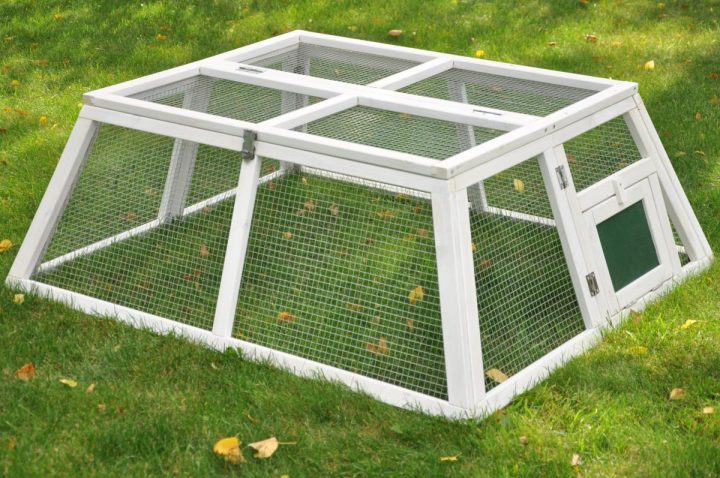 Parc Grillagé Pliable En Bois Blanc Cielterre-Commerce avec Grillage A Poule Hauteur 50 Cm Brico Dépôt