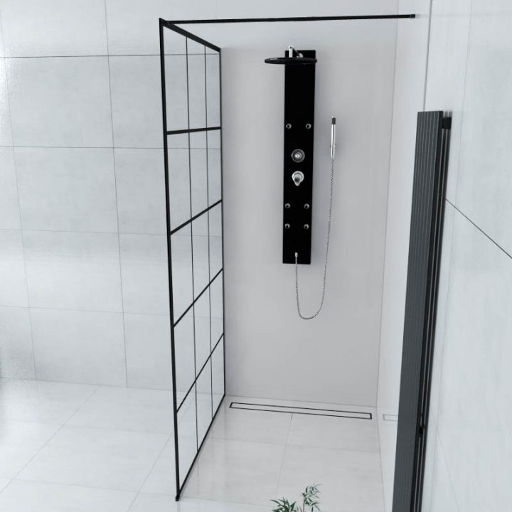 Paroi De Douche Fixe Noire En Acier Style Atelier Parisien serapportantà Paroi De Douche Style Verrière Castorama