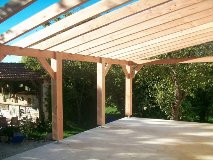 Pergola Bois | Penmie Bee serapportantà Pergola Adossée