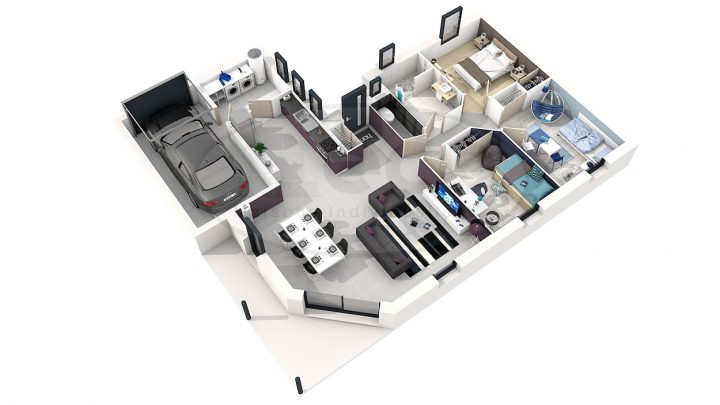Plan De Maison Moderne 3D – Postcoitum à Bâche Epdm Brico