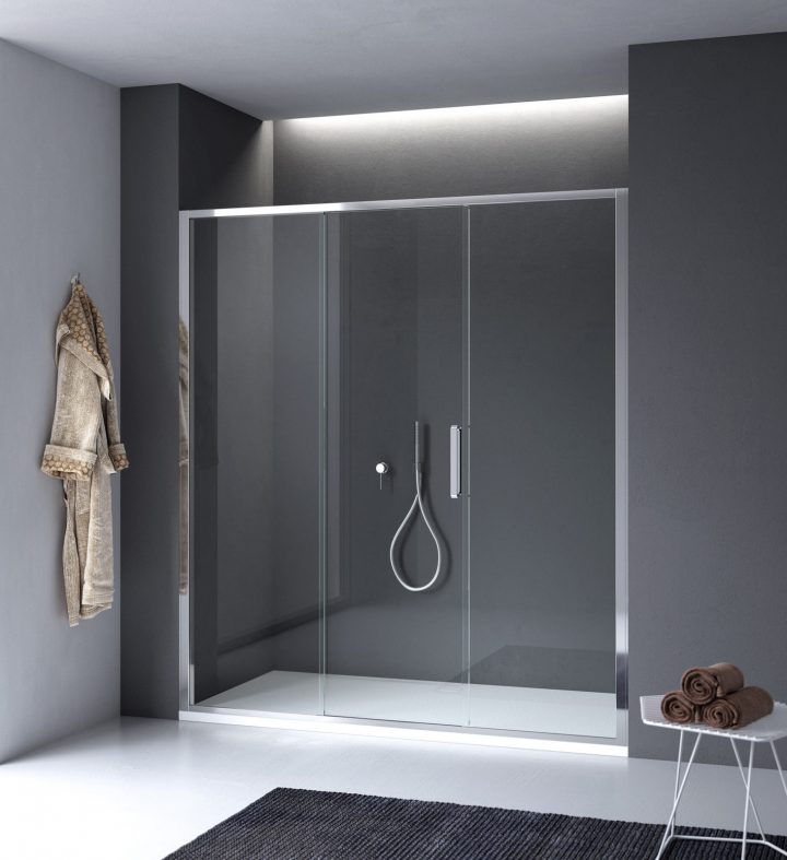 Porte De Douche Centrale Coulissant En Niche | Arbatax dedans Porte De Douche Accordeon Pour Roulotte Porte De Douche Centrale Coulissant En Niche | Arbatax dedans Porte De Douche Accordeon Pour Roulotte