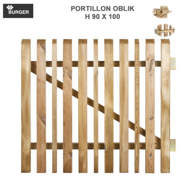 Portillon Pour Clôture Bois De Jardin Oblik L100 X H90 Cm pour Portillon De Jardin Portillon Pour Clôture Bois De Jardin Oblik L100 X H90 Cm pour Portillon De Jardin