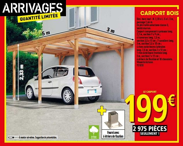 Promotion Brico Depot: Carport Bois – Produit Maison encequiconcerne Abri Camping Car Brico Dépôt