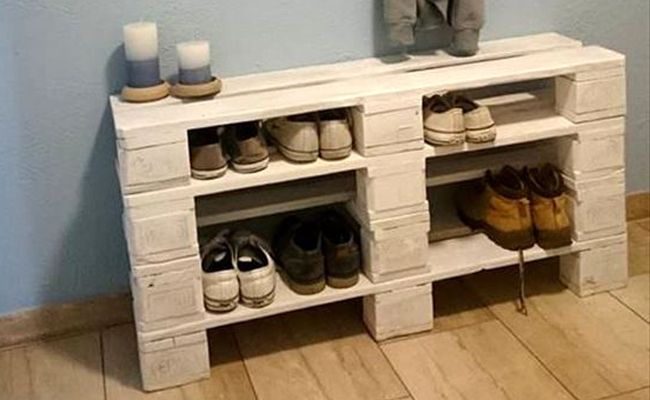 Rangement Des Chaussures : 5 Idées D'Objets Détournés Pour pour Meuble A Chaussure En Palette