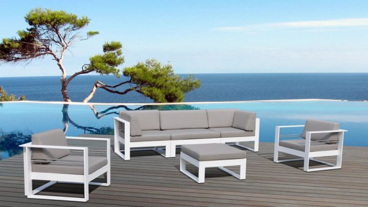 Salon De Jardin Aluminium Haut De Gamme 5 Places – St Tropez pour Salon De Jardin En Aluminium – Bonny