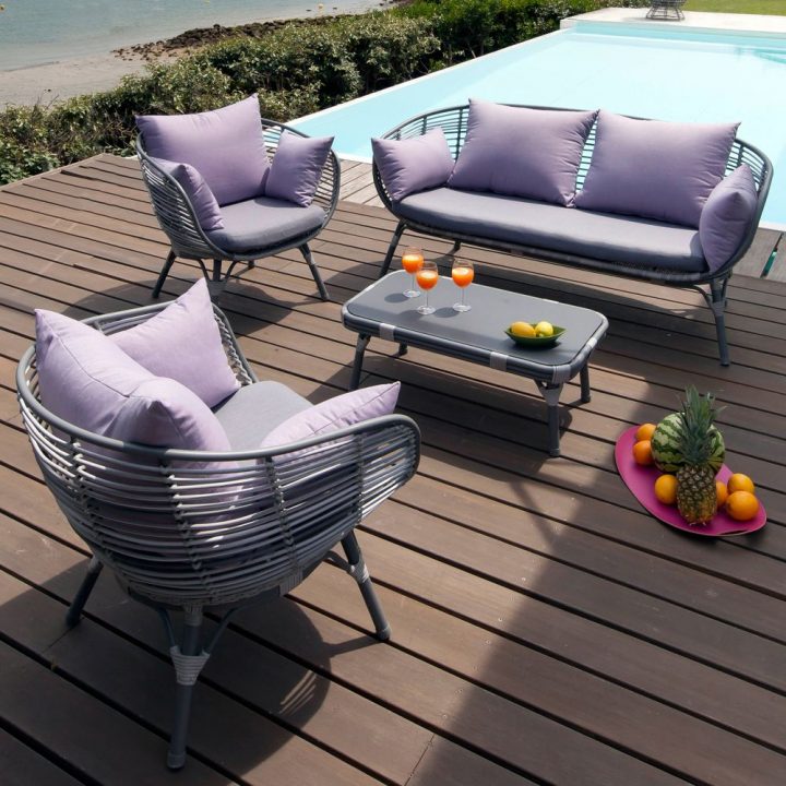 Salon De Jardin Arguin Aluminium/Résine : Table Basse + 2 pour Salon De Jardin Centrakor 2020