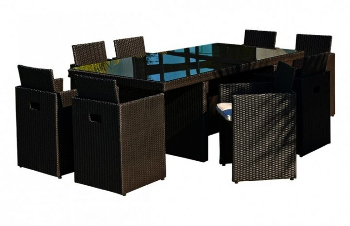 Salon De Jardin Encastrable 8 Places En Résine Tressée avec Salon De Jardin Lavande Auchan