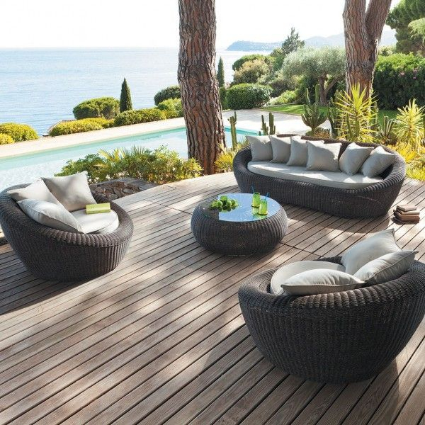 Salon De Jardin Java Sepia/Sable – 5 Places – Salon De encequiconcerne Salon De Jardin Centrakor 2020