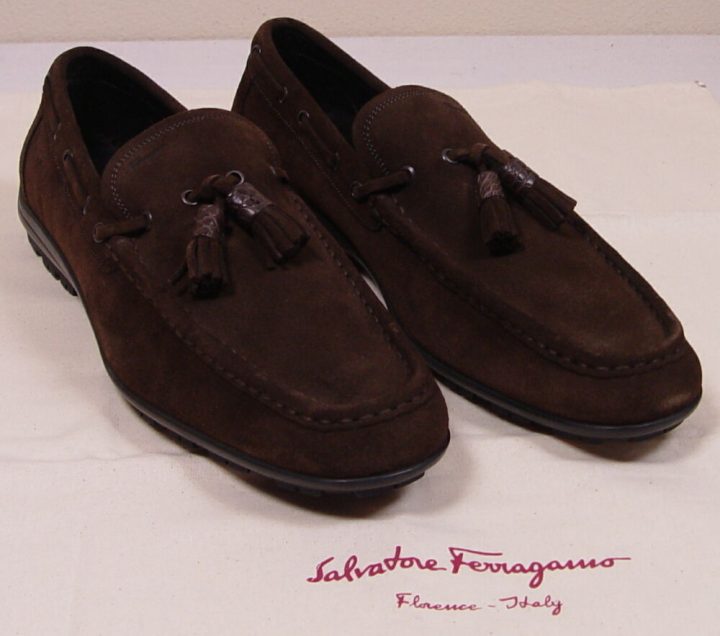 Salvatore Ferragamo Shoes Brown Suede Alligator Tasseled dedans Ferigami